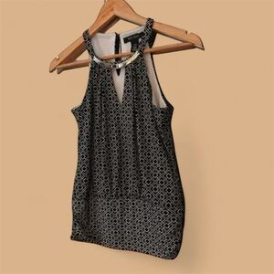 White House Black Market Blouse XXS Gray White